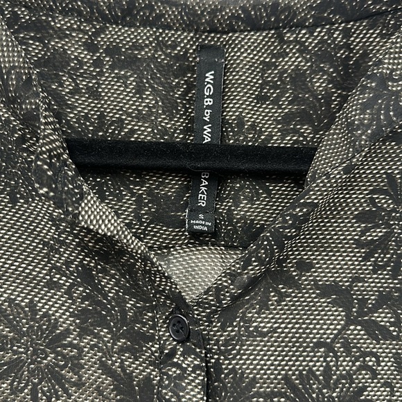 WGB Blouse by Walter Baker Sheer Button Down Shirt Top Black s - Picture 2 of 6